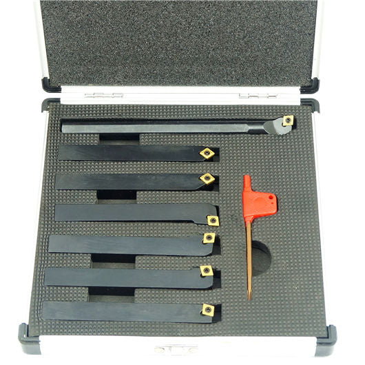TiN Carbide Indexable Turning Tools 7pcs Set