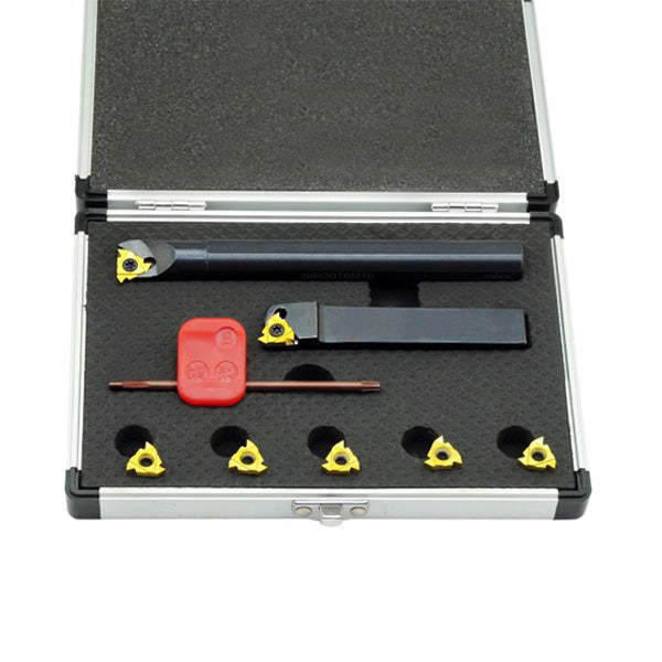 TiN Carbide Indexable ext & int Threading Tool 2pc Set