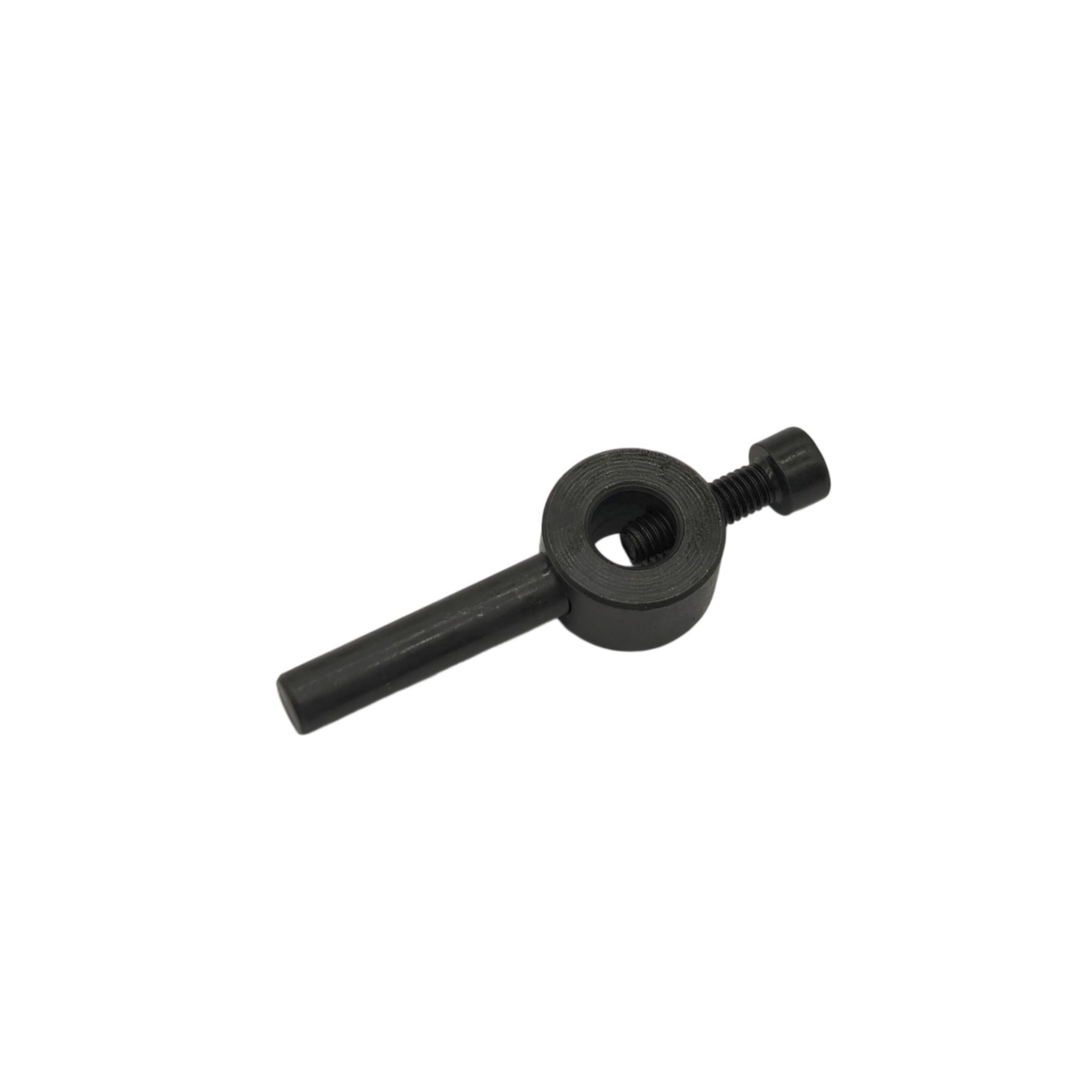 A black 10mm lathe dog for a lathe machine, displayed on a plain background.