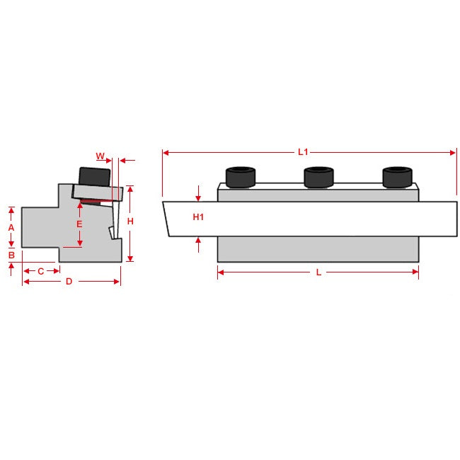 Parting Blocks with Tapered M42 HSS-Co8 Blade