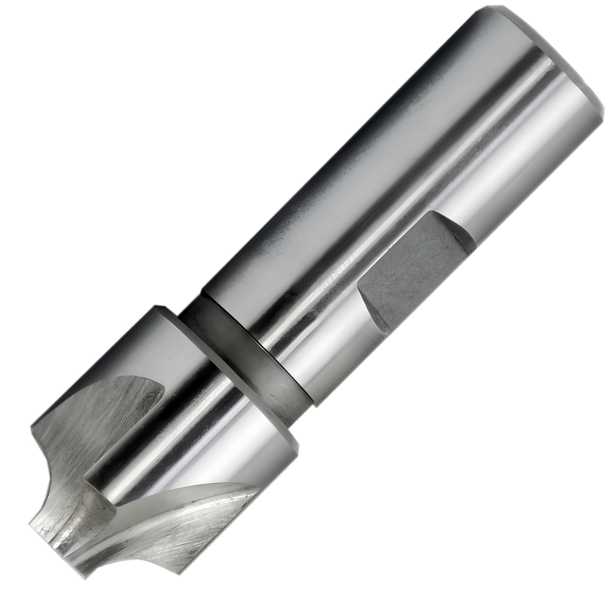 A silver-colored high-speed steel corner rounding end mill with four flutes.