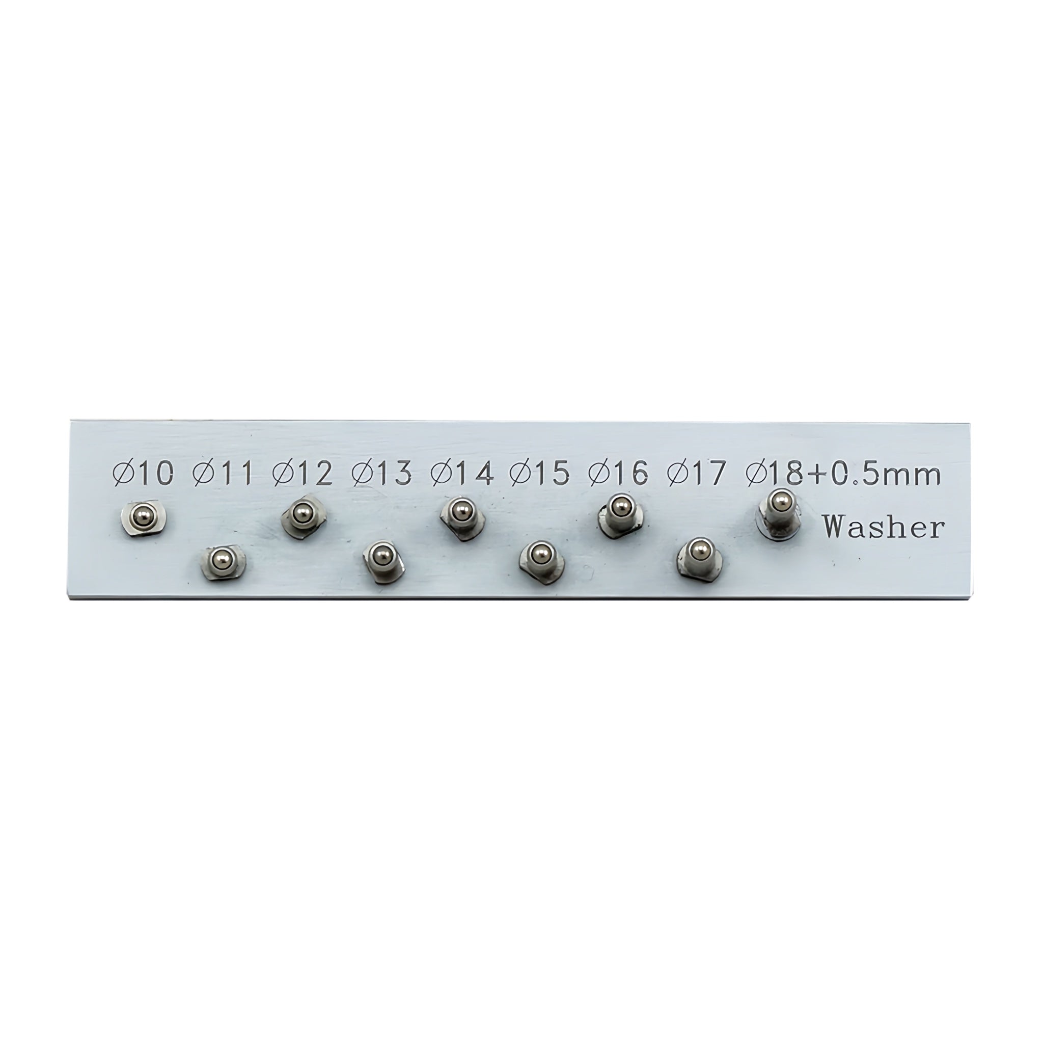 Delicate dial bore gauge contact points on a white background