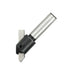 A metal rotary burr tool with a silver cylindrical shank and a black angled head, shown on a plain white background.