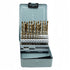 A set of HSS-Co (5% Cobalt) drill bits in sizes 1-6mm, displayed in a tool box with a clear cover.