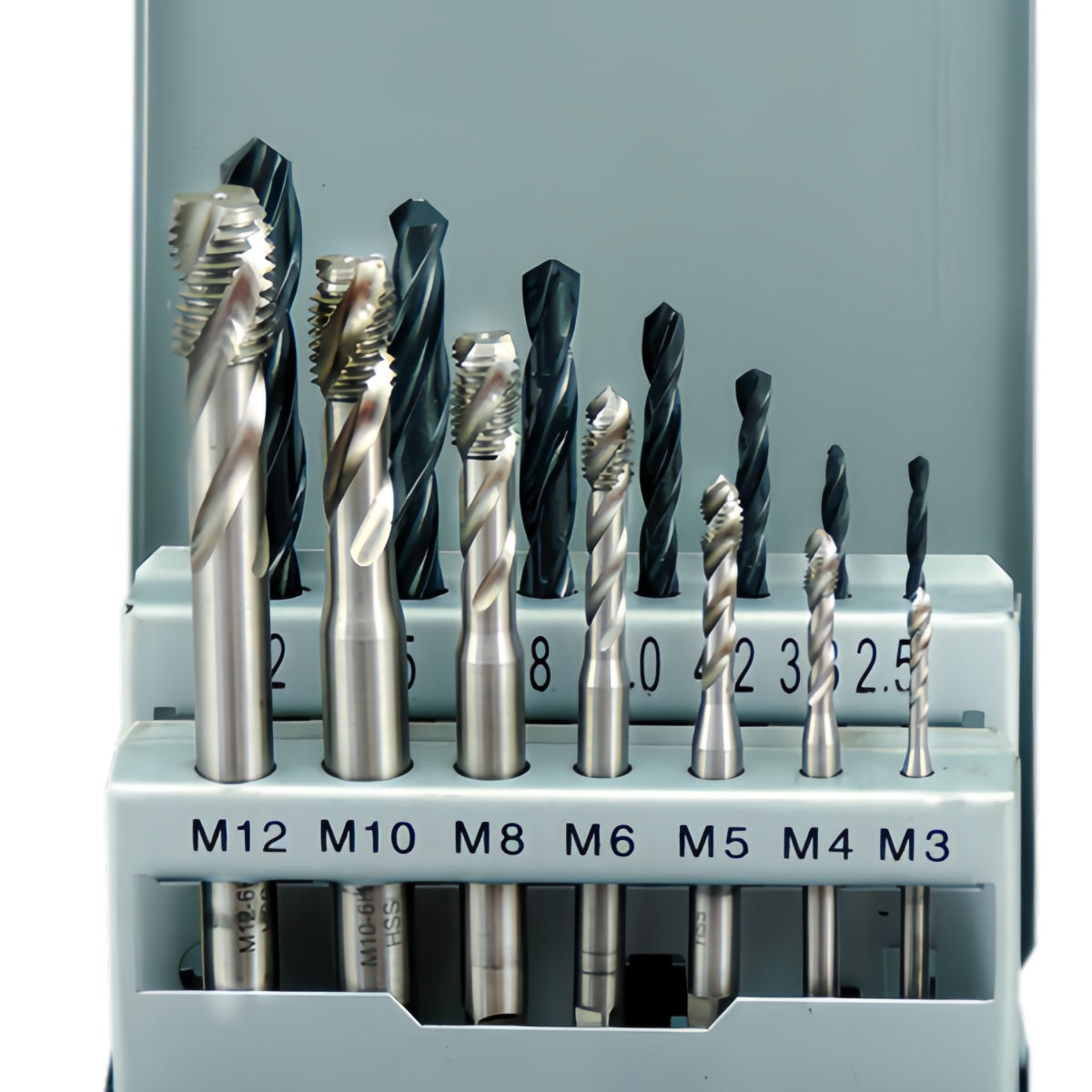 HSS Metric Spiral Machine Tap & Drill 14pcs Set M3-M12