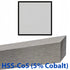 A square gray hss co5 with 5% cobalt tool blank with a black border above a textured gray rectangular sample labeled 'HSS-Co5 (5% Cobalt)' in blue text on a white background.