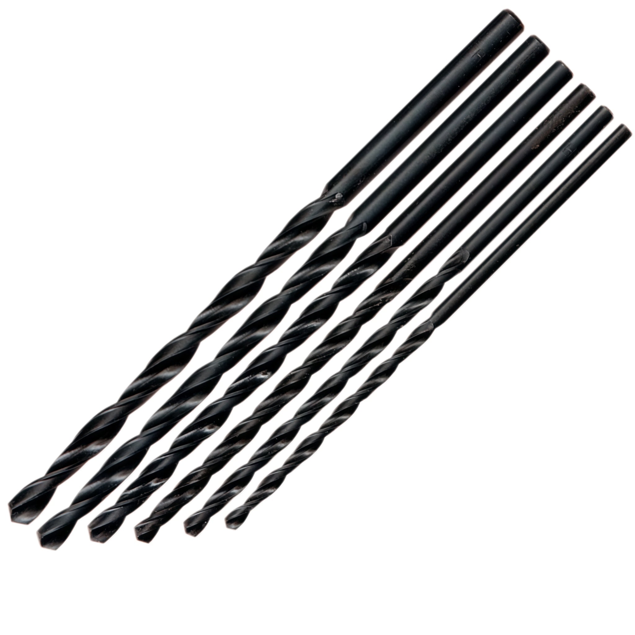 HSS Long Series Drill Bit 6pc Set, 3.5-6.0mm, Black Oxide Finish