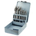 Set of counterbore in a metal case on a white background