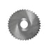 A silver-colored circular saw blade with teeth, representing a slitting saw used for cutting materials such as metal and plastic.