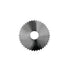 A circular metal circular saw blade with sharp teeth, shown against a plain white background.