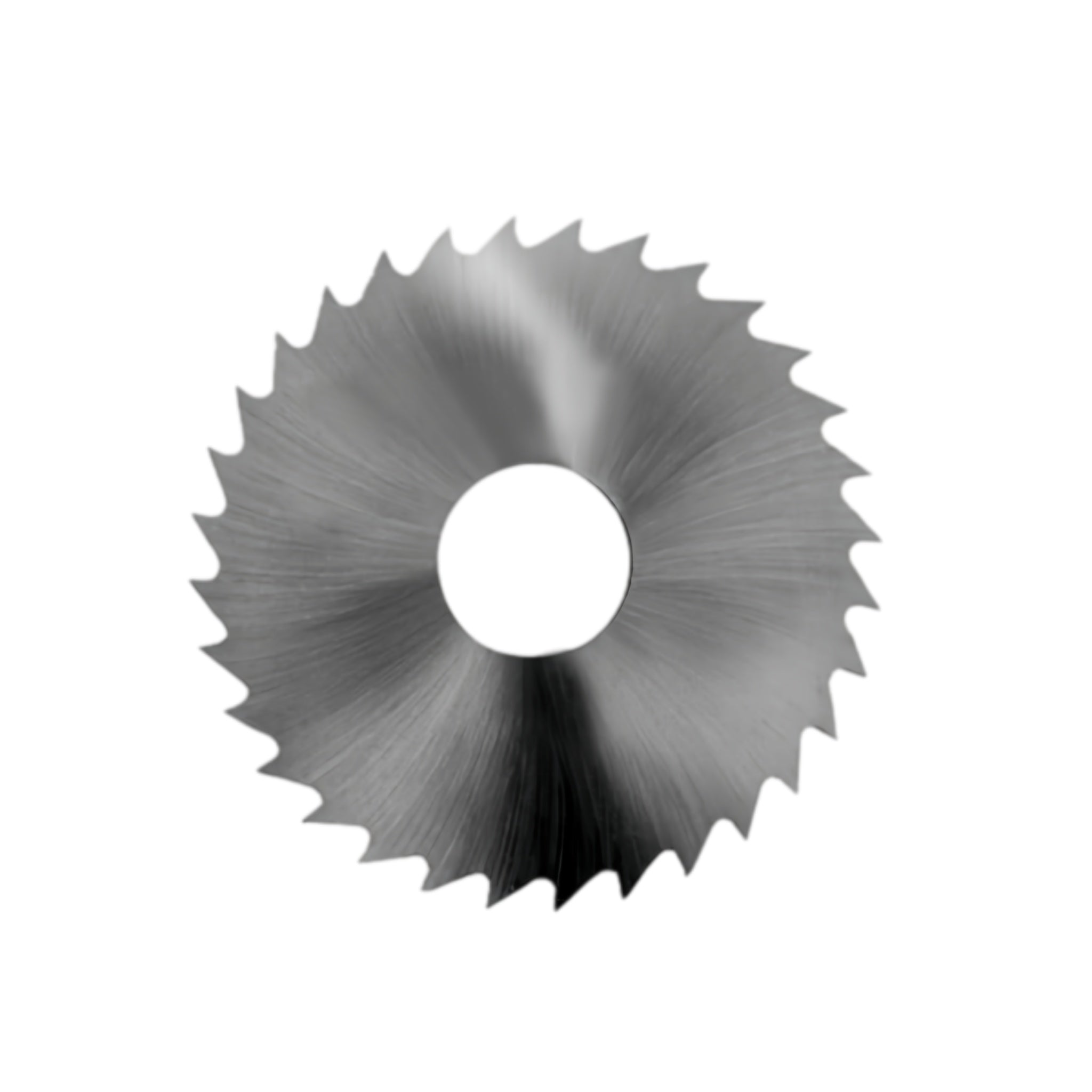 A circular hss circular saw blade with sharp teeth and a central hole, shown on a plain white background.