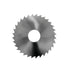 A circular hss circular saw blade with sharp teeth and a central hole, shown on a plain white background.