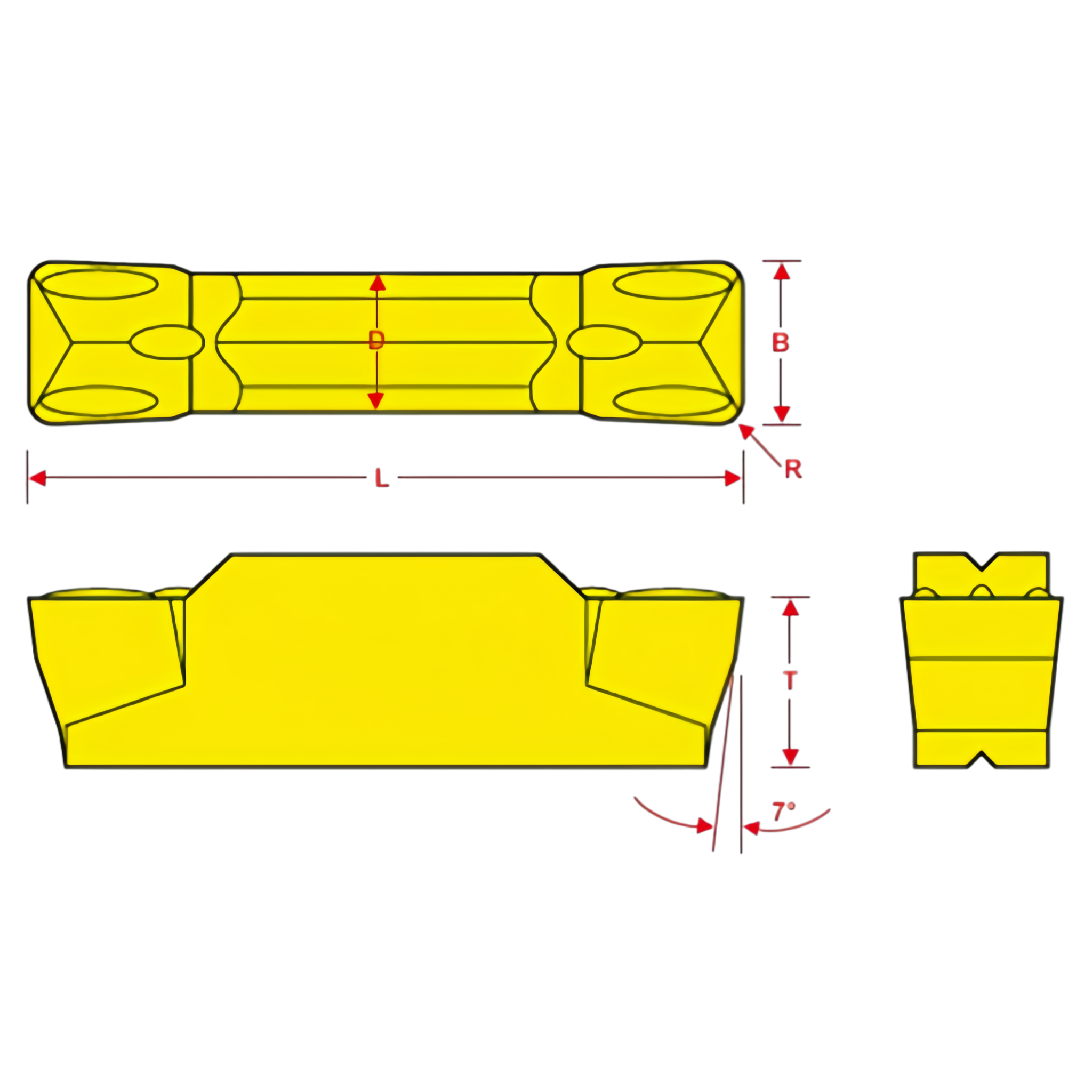 MGMN200 TiN Coated Double-ended Carbide Insert