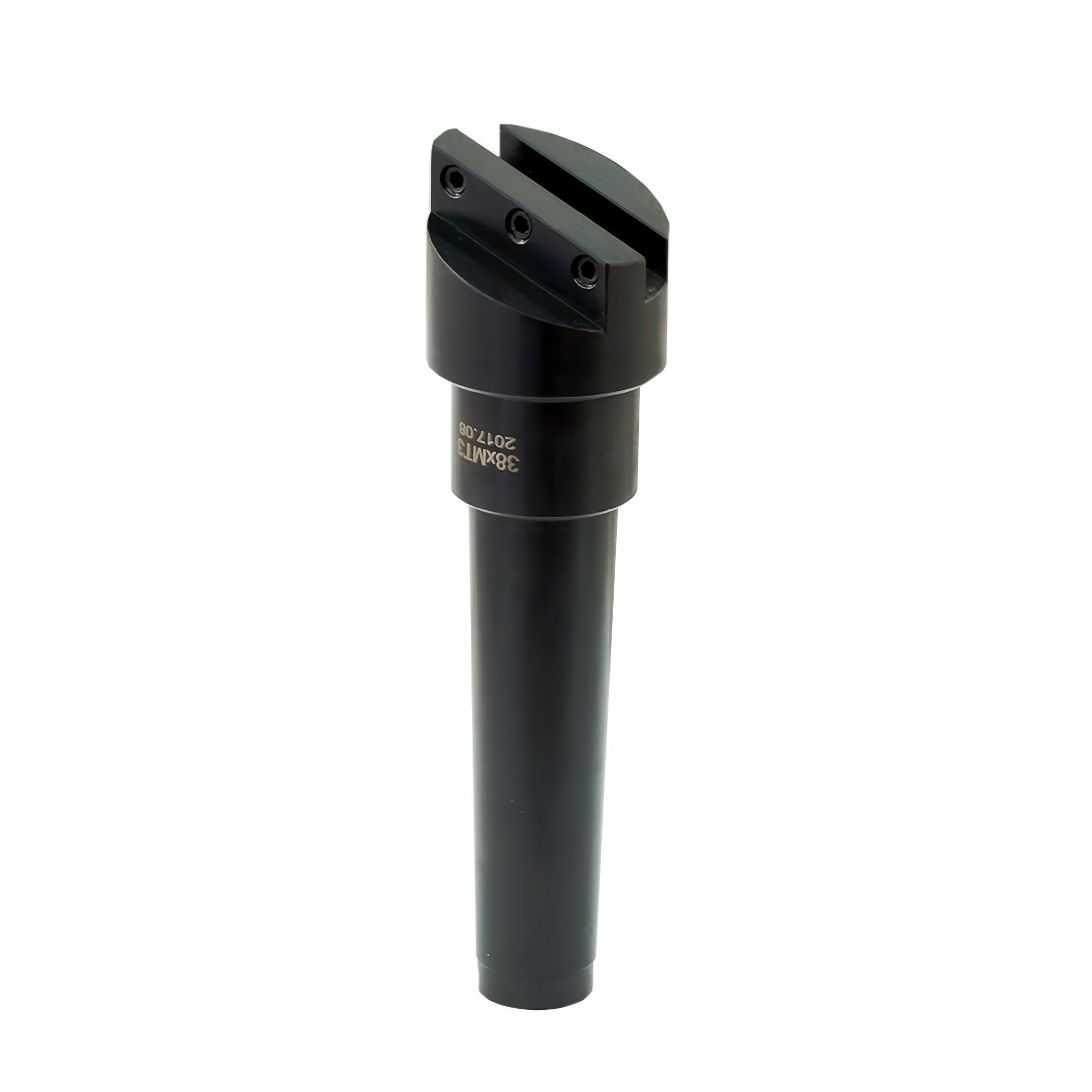A black metal fly cutter holder designed for use in woodworking.