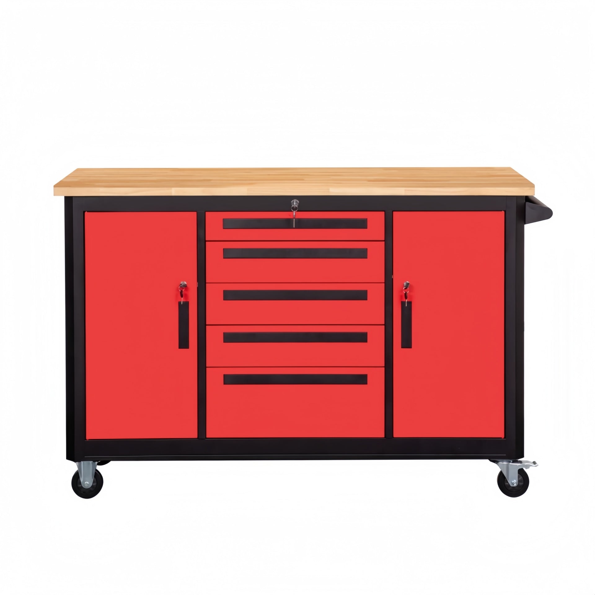 SIEG CC06 Heavy Duty Mobile Work Bench w. 5 Drawers - Wood Top