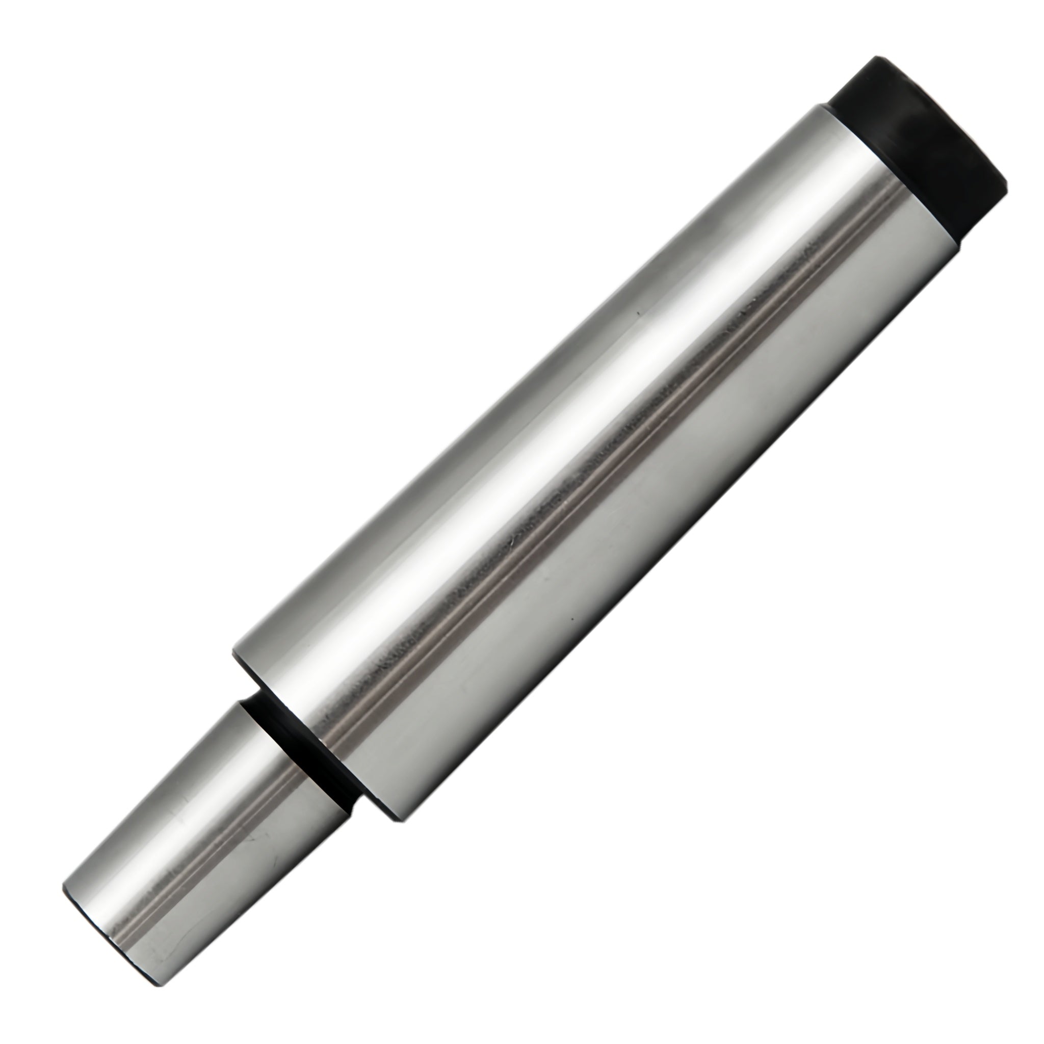 Metallic drill chuck arbor with a black and silver finish for milling machine and drills