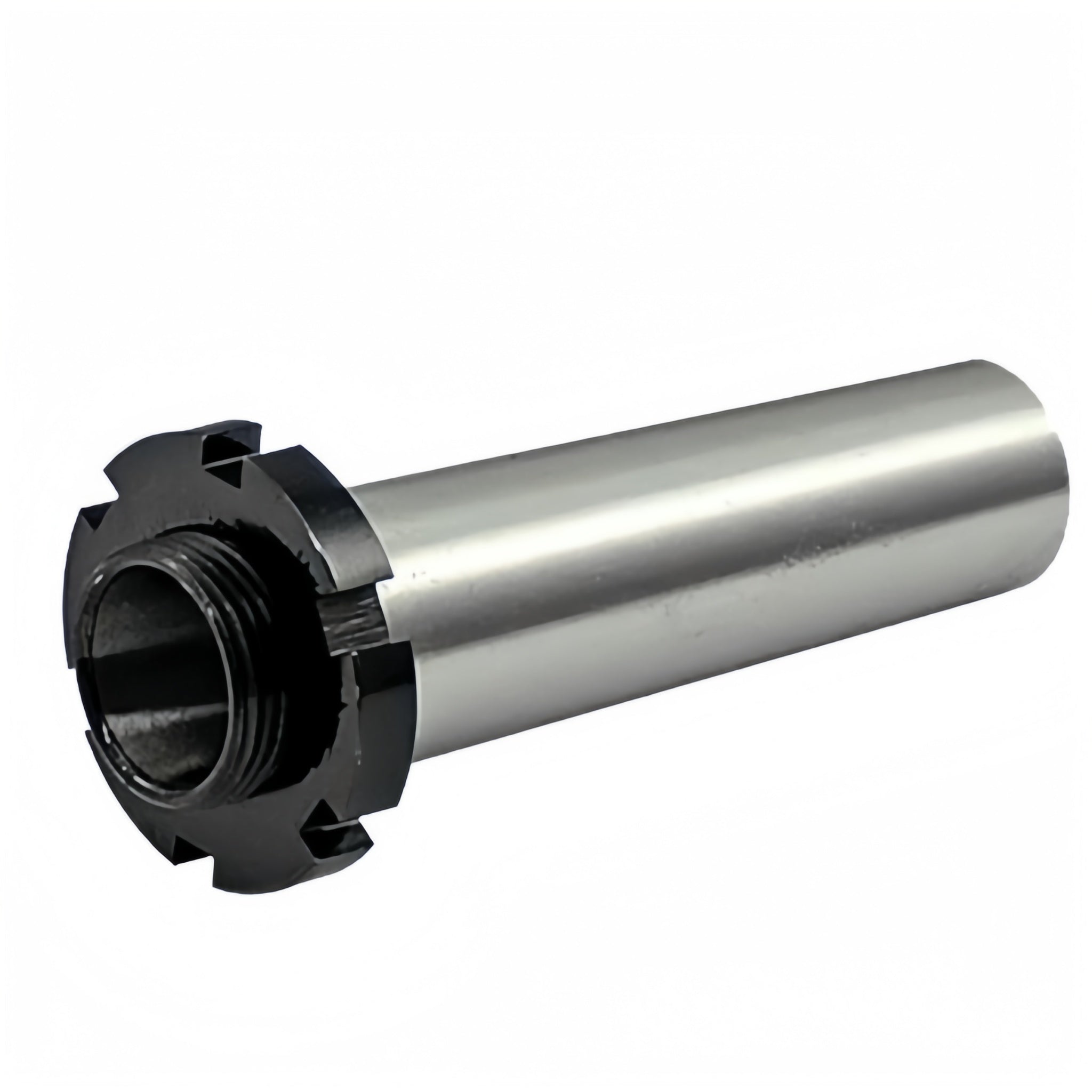 A Quick Release MT3 - MT2 Morse Taper Adaptor with an open end and a black release nut.