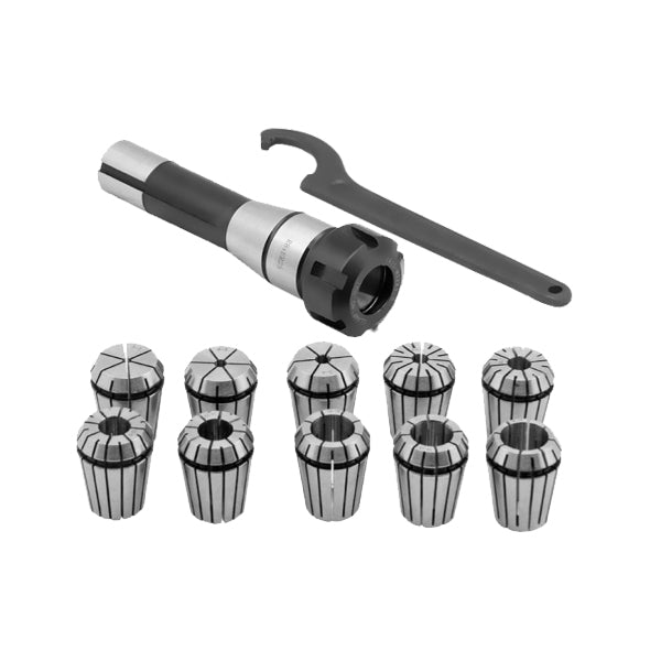 ER25 Collets Set with R8 Milling Collet Chuck (10 Metric Collets)