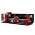 A red and black SIEG SC70 HiTorque Gear Head Bench Lathe with various lathe parts and tools visible.