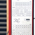 Lathe Technical diagram or chart with measurements and symbols on a red border