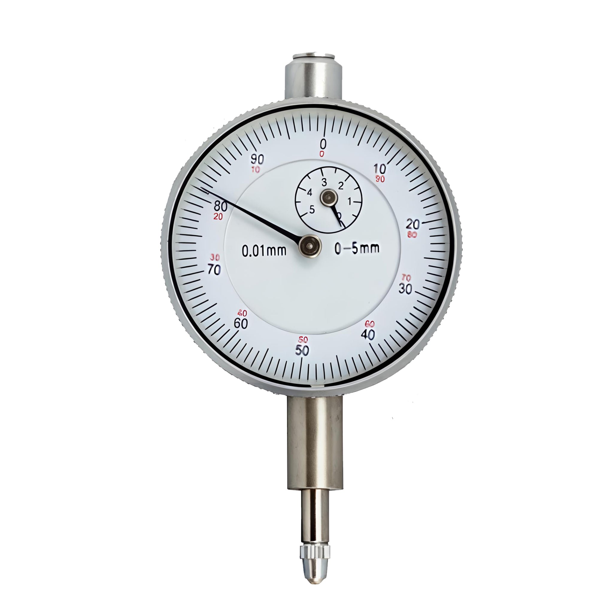 Dial Gauge 0-5mm x 0.01mm - Flat Back