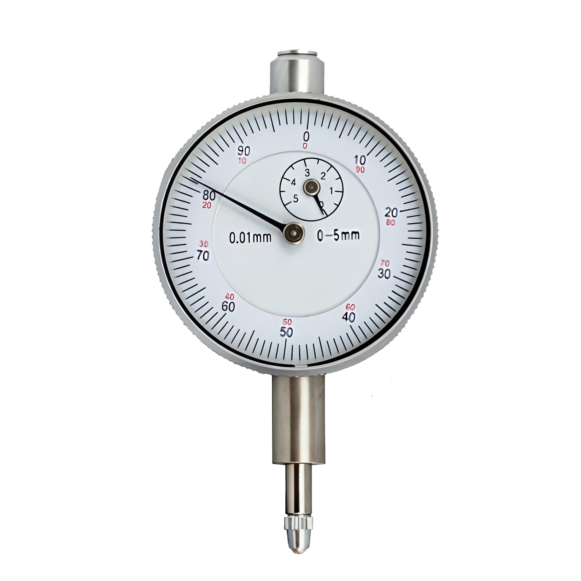 Dial Gauge 0-5mm x 0.01mm - Flat Back