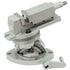 A silver metal angle clamp or rotation fixture with adjustment dials and a small separate handwheel, shown on a plain white background.