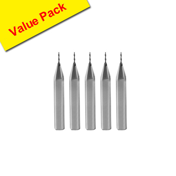 HSS 2 Flute End Mills (Slot Drills) 1mm Pack of 5pcs