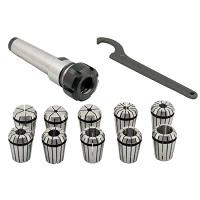 MT3/ER25 Collet Chuck Set with 10 Metric Collets(M12 Thread)