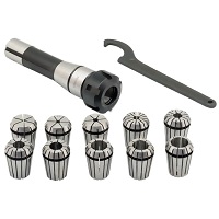 R8/ER25 Collet Chuck Set with 10 Metric Collets(7/16" UNF)